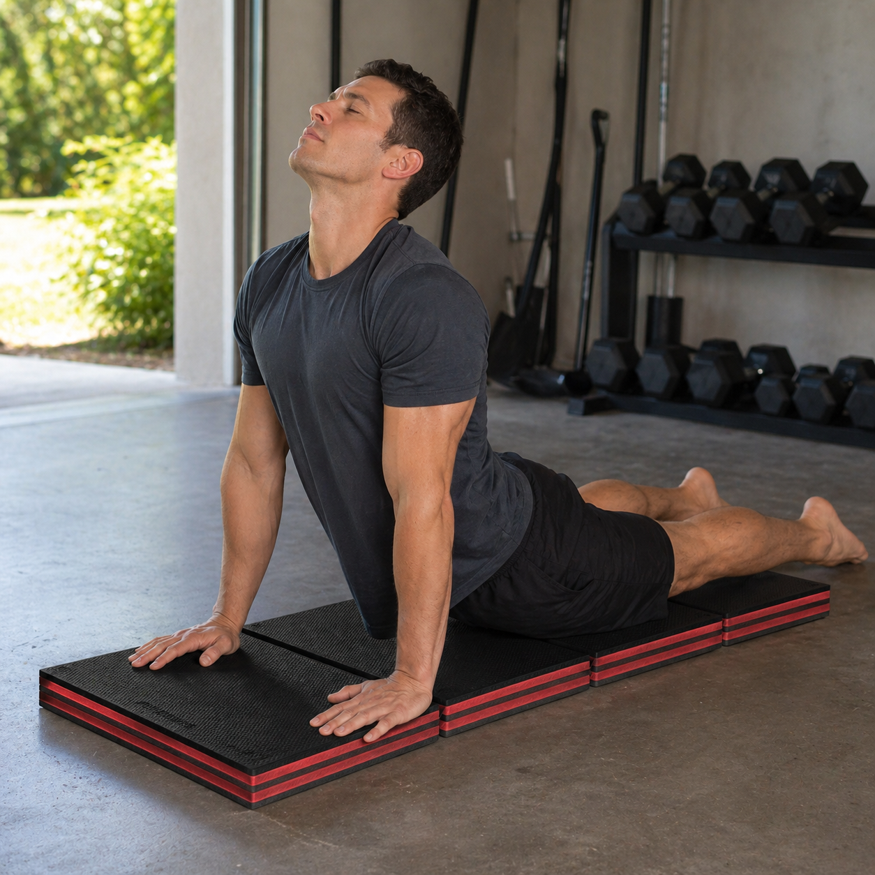 Foldable yoga mat for outdoor workouts
