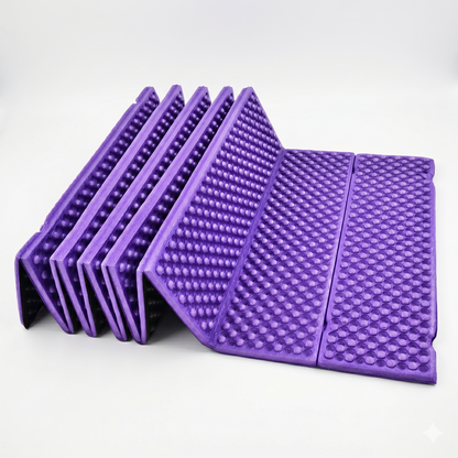 Outdoor yoga mat on grass surface